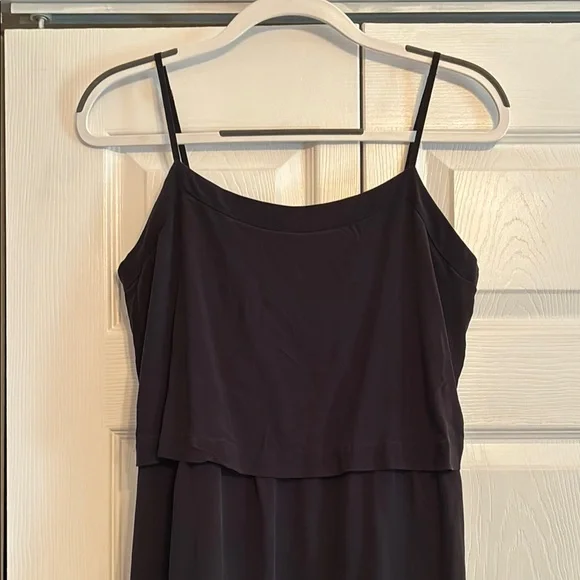 Madewell Black Sheath Midi Dress Spaghetti Strap - Picture 3 of 12